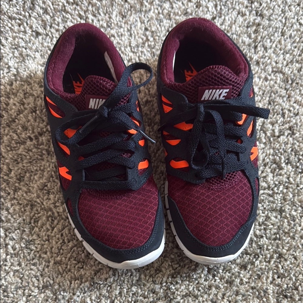 Nike Women's Burgundy, Black & Orange Athletic Sneakers